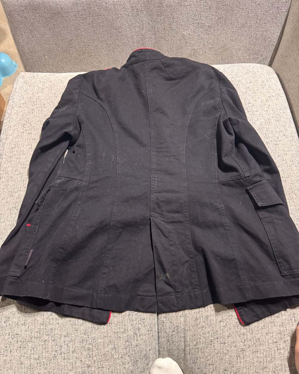Tripp NYC Men's Black Gothic Military General Jacket with Red Trim - Picture 6 of 8